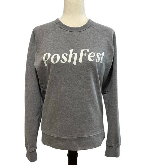 Poshmark Swag Exclusive Sweatshirt Posh Fest PoshFest Graphic Crewneck Gray - Picture 2 of 9